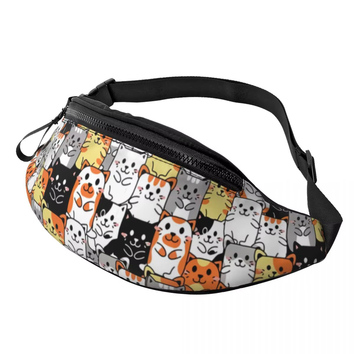 Sac banane à motif de chat de chaton mignon pour hommes et femmes, sac de taille à bandoulière perso