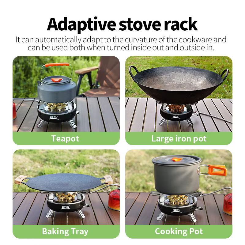 Réchaud à gaz portable pliable BRS-207 BRS-203 pour camping extérieur, brûleur haute puissance sept 