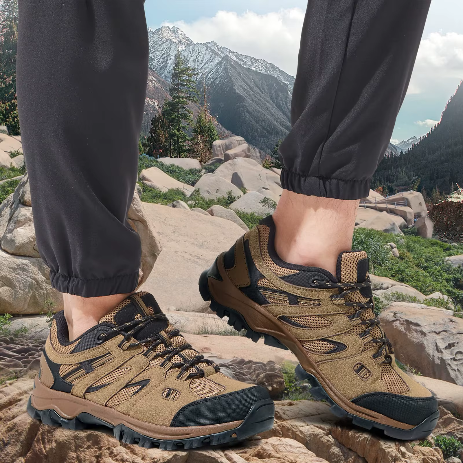 GOLDEN CAMEL-Chaussures de randonnée pour homme, baskets de course sur sentier légères, coordonnante