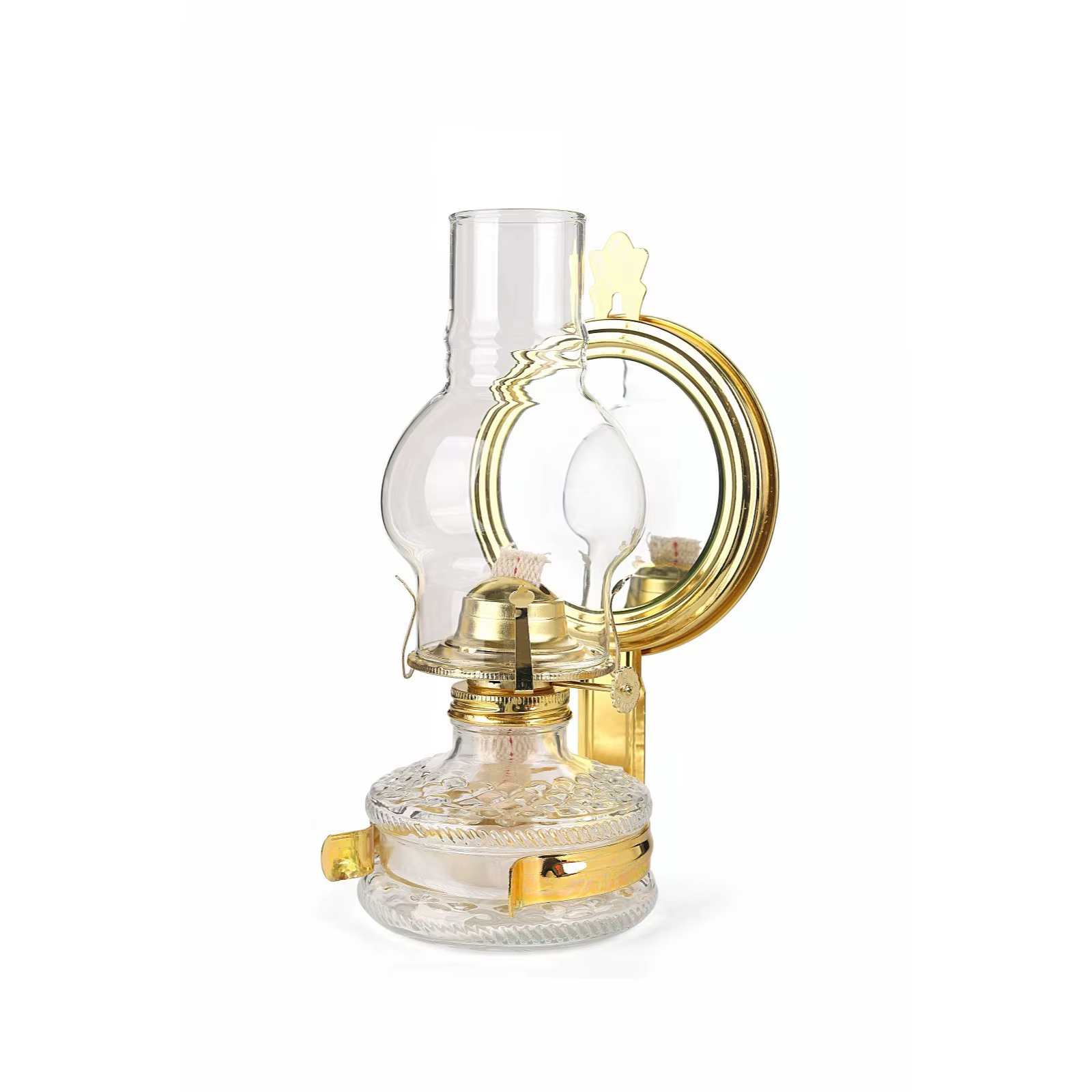 Lampe à kérosène de 27 cm avec réflecteur, style rétro, pour bureau, mèche large, haute luminosité, 