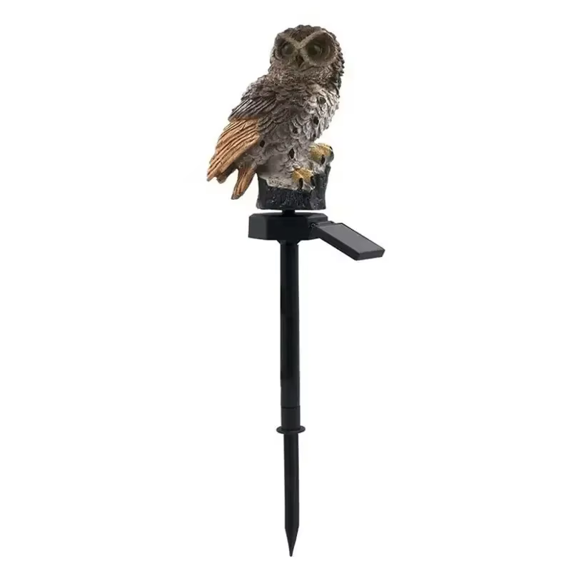 Lampe solaire en forme de hibou, lumières solaires de jardin, alimentées à l'énergie solaire, lumièr