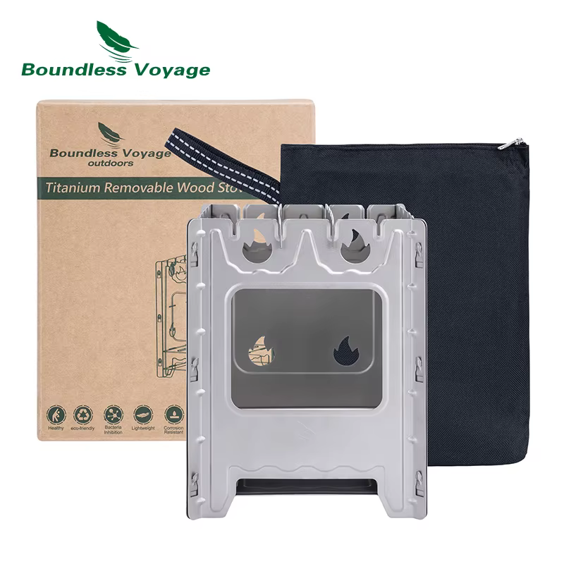 Boundless Voyage-Réchaud de camping en titane, réchaud à bois portable, multi-carburants, adapté pou