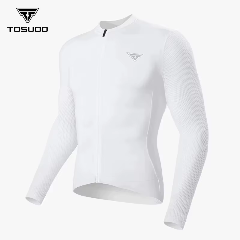 TOSUOD – couche de Base respirante et haut de Compression à manches longues pour hommes, cyclisme d'