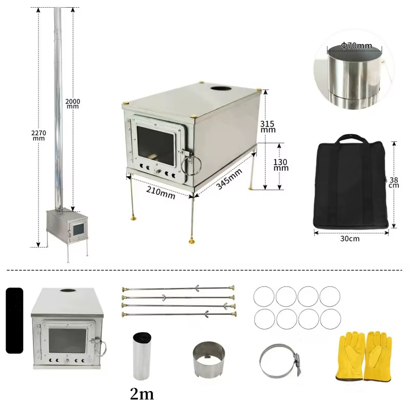 Poêle de tente pliable, léger, en alliage de titane, Combustion, Durable, Portable, pliable, feu au 