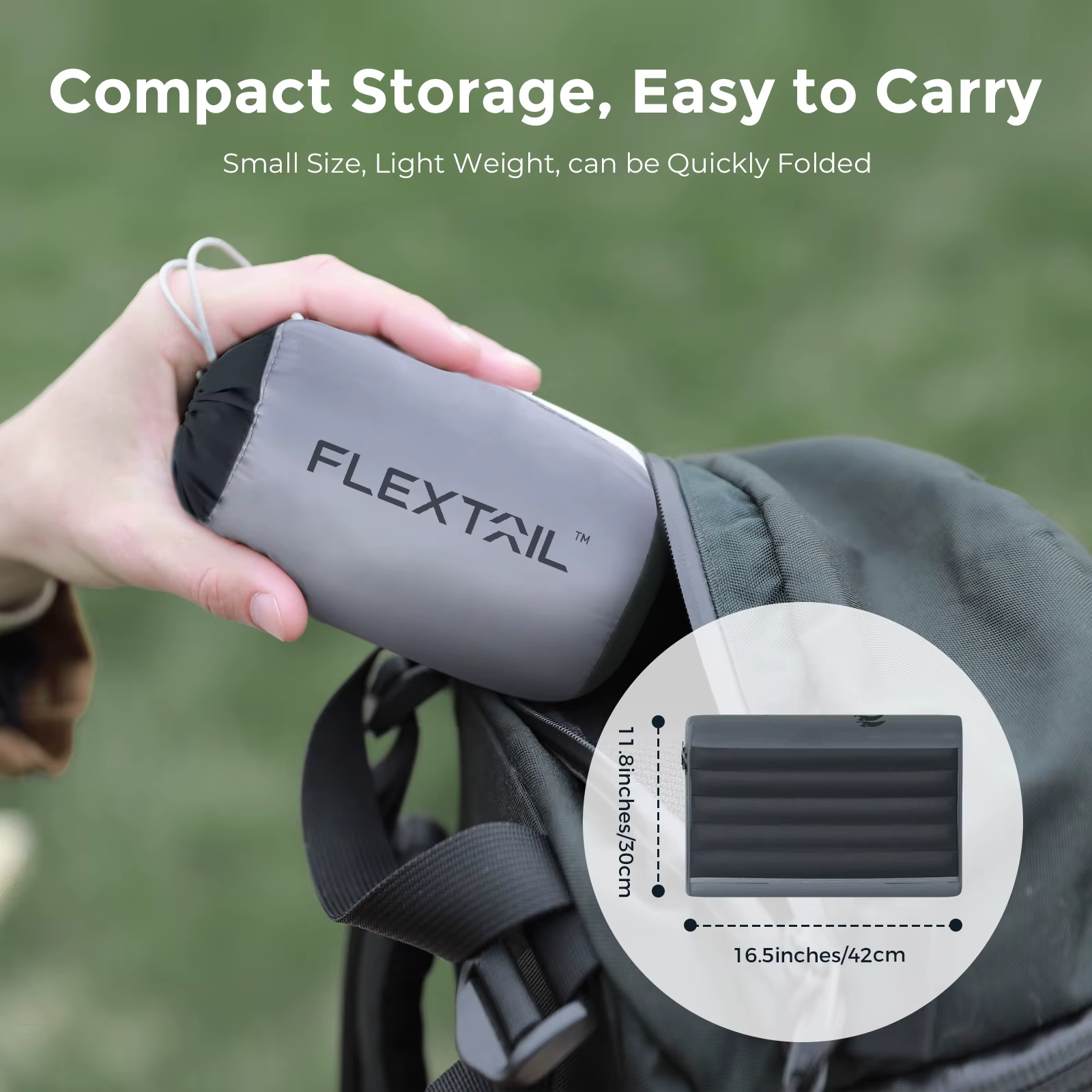 FLEXTAIL Oreiller de camping gonflable, oreiller ergonomique pour voyage et maison, léger et lavable