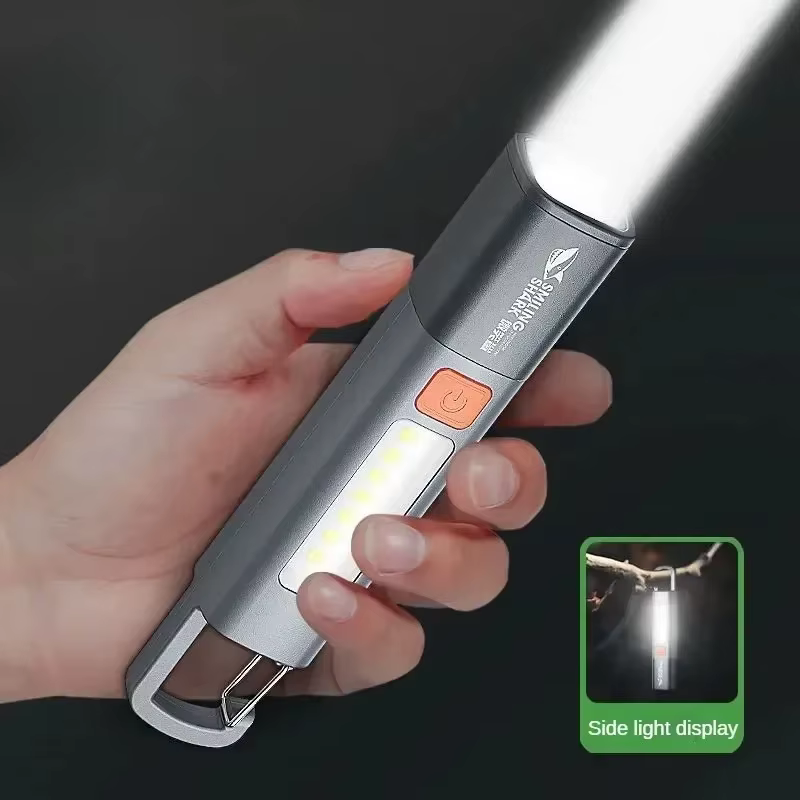 Lampe torche d'extérieur Mijia, portable, lumière puissante, mise au point variable avec éclairage l