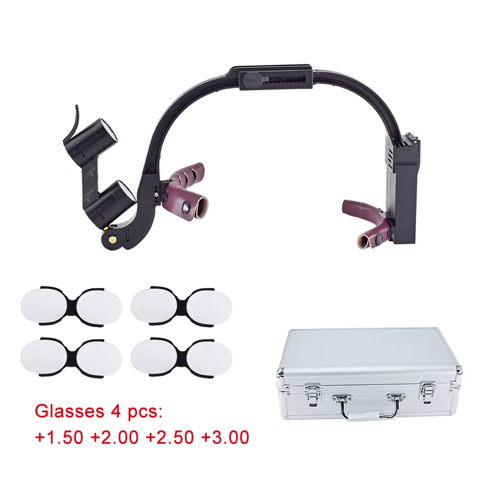 Lampe frontale dentaire 5W, équipement de laboratoire chirurgical pour dentiste, avec verre + 1.5 + 