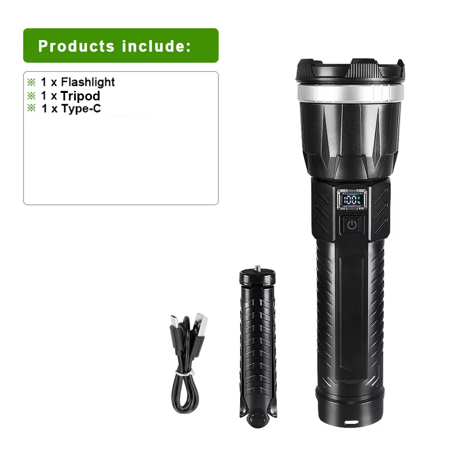19000000LM super puissant lampe de poche intégrée 3 * 18650 haute puissance torche rechargeable LED 