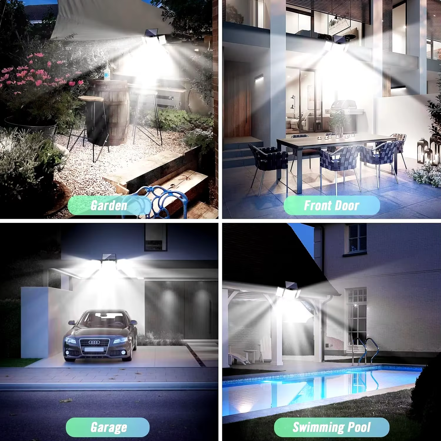 234/280 LED lumières solaires pour capteur de mouvement extérieur lumières d'inondation solaires éta