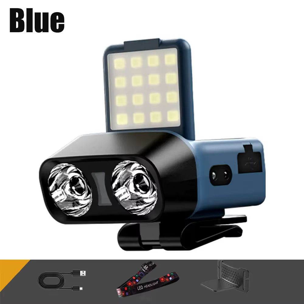 Lampe frontale LED à Clip, Ultra lumineuse, Mini capteur étanche, Rechargeable, lampe de poche pour 