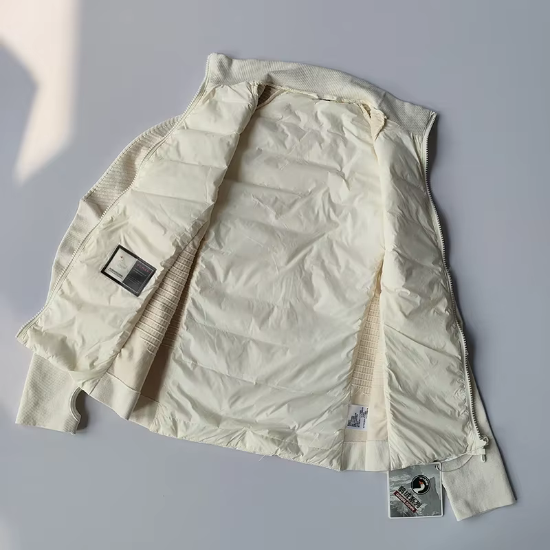 Doudoune légère en duvet d'oie pour femme, col montant, coupe couvertes, manteau chaud, sports de lo
