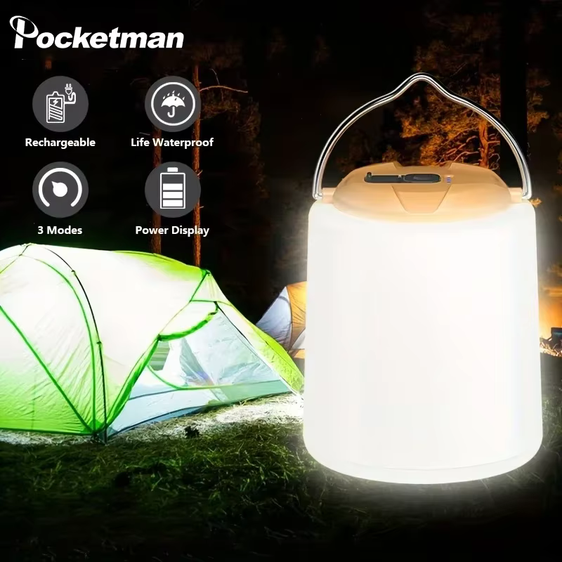 Lampe de camping aste USB portable, lumière d'urgence nocturne, lampe de tente étanche, lanterne de