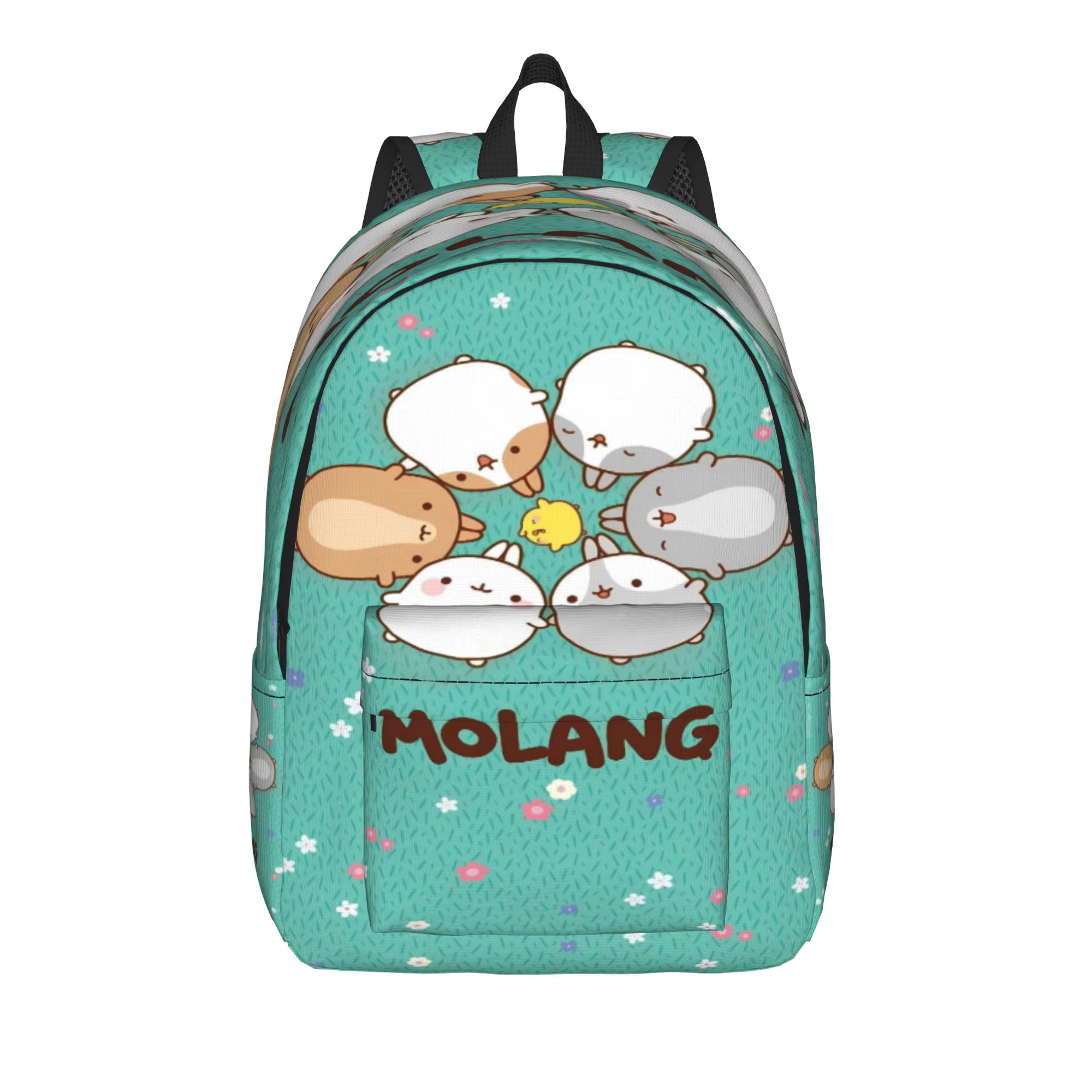 Sac à dos de dessin animé amusant Molang pour adolescents, sacs à dos durables en polyester, sacs d'
