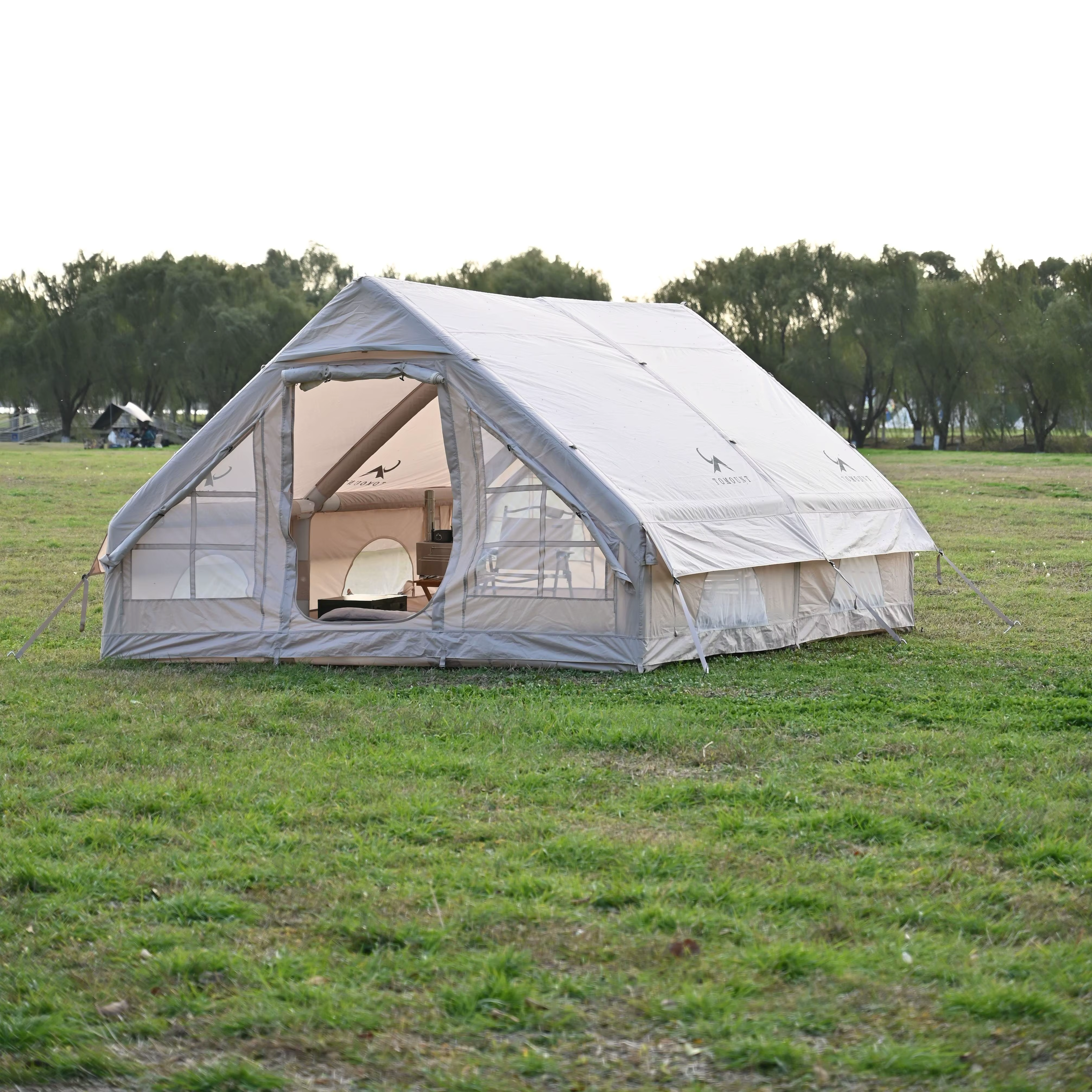 Grande tente gonflable automatique, Portable et pliable, avec pompe à Air, tente de Camping quatre s