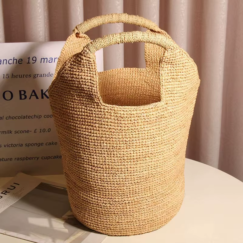 Sac à main bohème en paille pour femme, sac de plage rétro en raphia naturel, fourre-tout tendance p