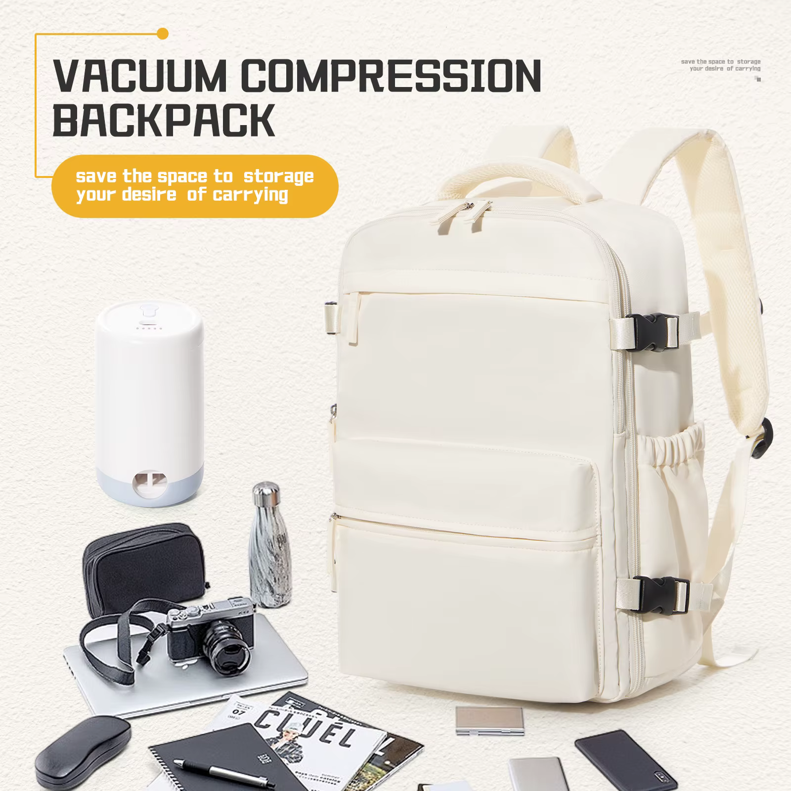 Sac à dos de compression sous vide d'air, sac à dos pour ordinateur portable professionnel, sac à do
