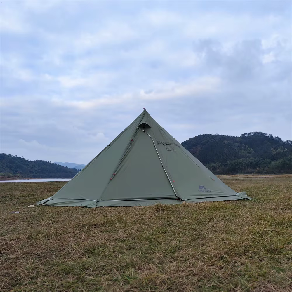 500PRO Tipi tente chaude avec poêle ignifuge Jack 5 ~ 8 personnes télescopes pour équipe familiale s