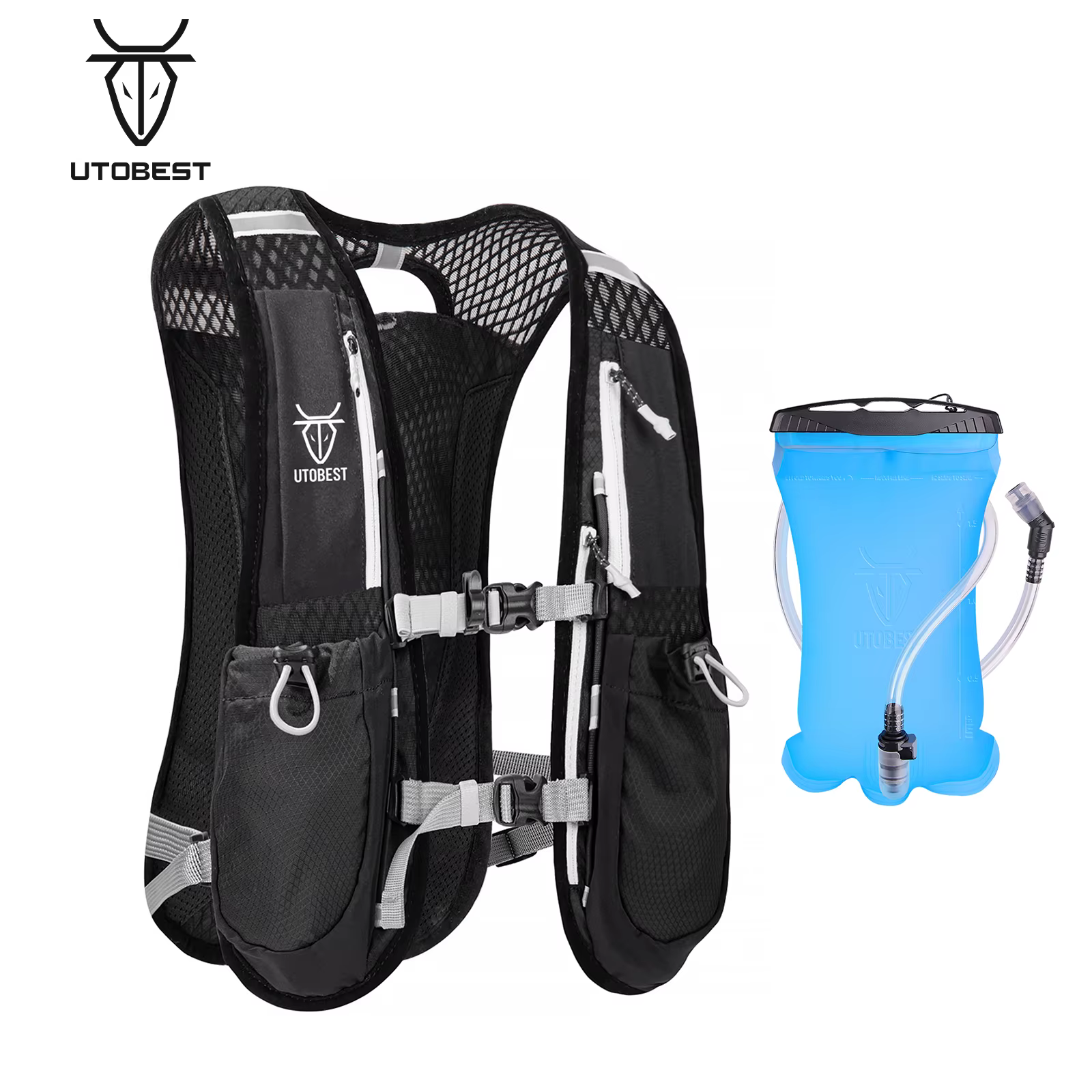 UTOBEST-Sac à dos de course sur sentier avec glaçage d'hydratation ultra léger, vessie d'eau de 1,5