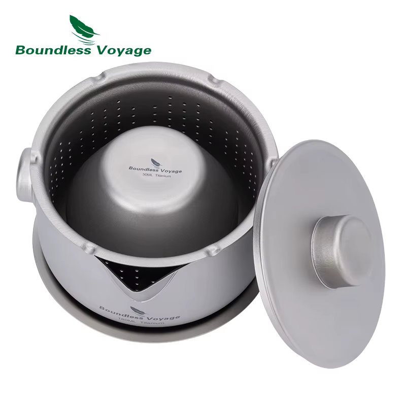Boundless Voyage-Tasse à café à double paroi, théière en titane avec couvercle et filtre, théière ul