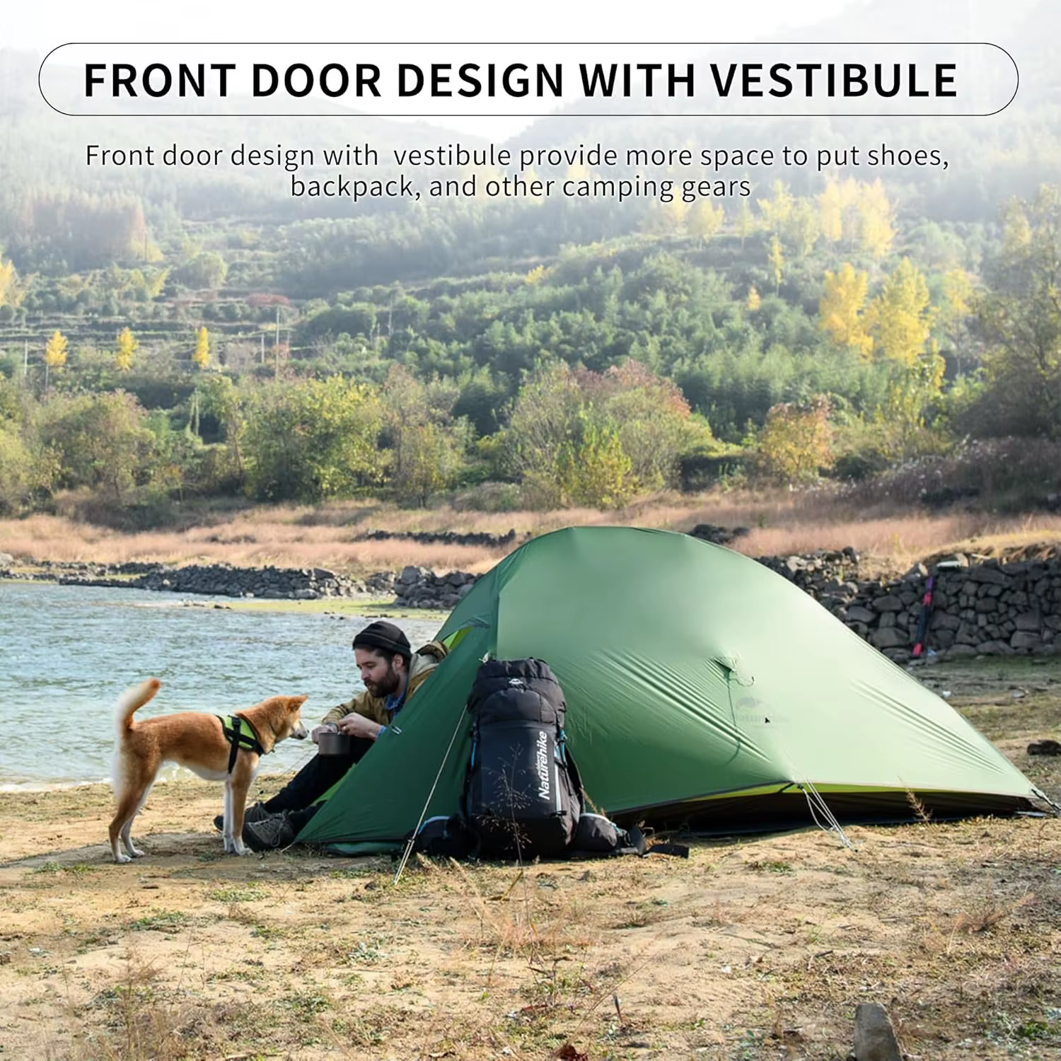 Natureifa-Tente de camping ultralégère Cloud Up 1 2 3 , double couche, étanche, pour randonnée en pl