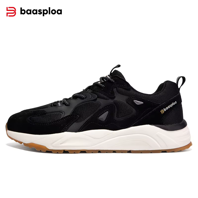 Baasploa – chaussures de marche pour hommes, baskets d'été en maille respirante en daim, baskets déc
