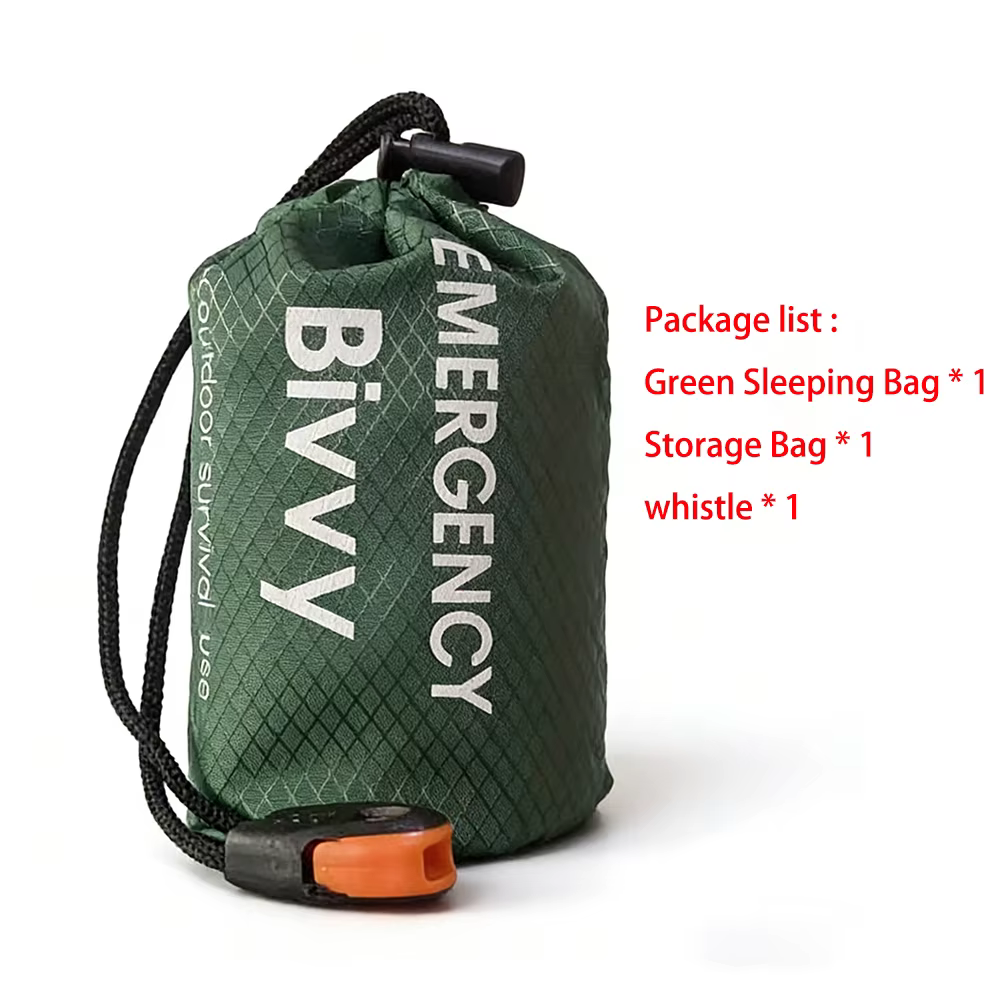 Sac de couchage de survie d'urgence portable, imperméable et coupe-vent, pour le camping, la randonn