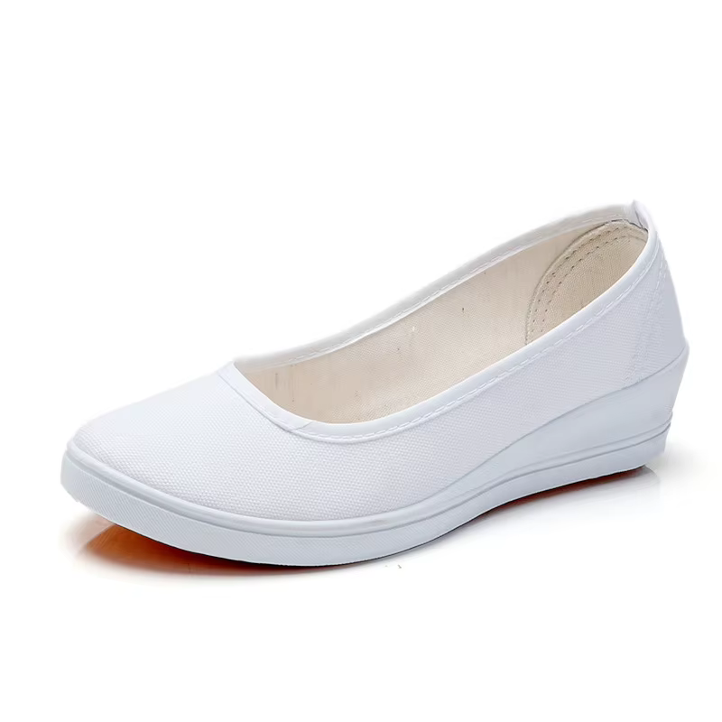Chaussures d'infirmière blanches à la mode, baskets en tissu confortables pour le travail en Salon d
