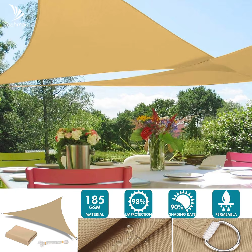 Voile d'ombrage triangulaire imperméable pour installations et activités extérieures, tentes de camp