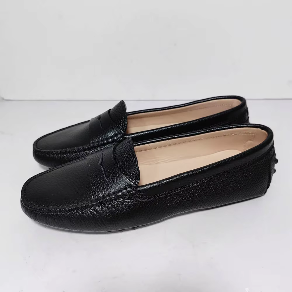 Chaussures Simples Doudou en Cuir Véritable, Mocassins Plats pour Femmes, Bout Rond, Confortables, C