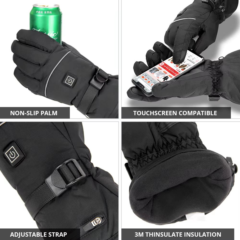 Gants chauffants de ski, chauffe-mains d'hiver, batterie Rechargeable 5000mah, gants de moto pour ho
