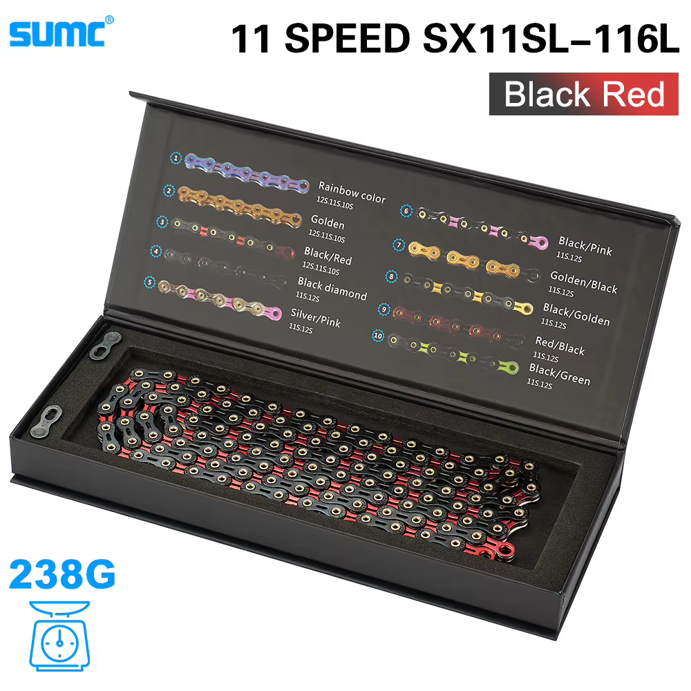 Chaîne de vélo SUMC SX11SL 11 vitesses 116L avec MissingLink 11V VTT/vélo de route chaîne en diamant