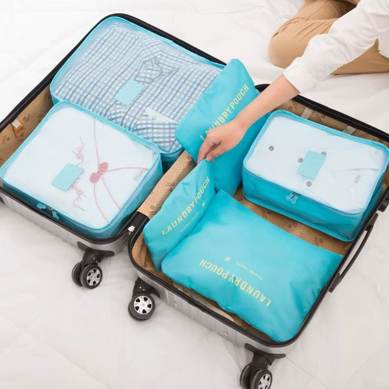 Organisateur de voyage de grande taille 6 pièces, organisateur de valise portable, vêtements chaussu
