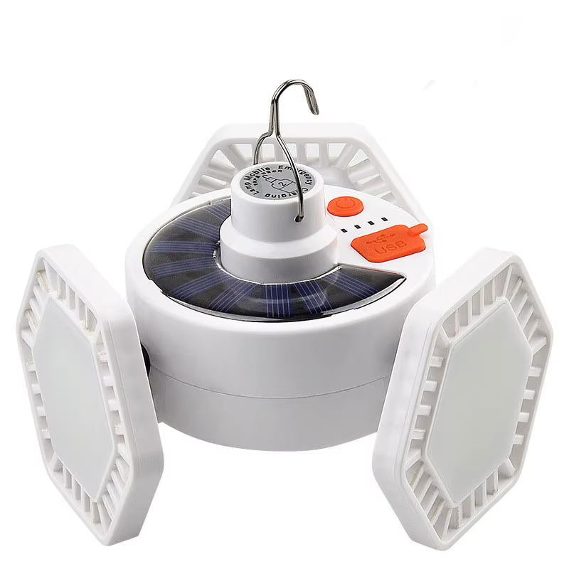 Lampe de camping solaire LED aste, 3 cuir chevelu, lampe pliante, éclairage de secours portable, amp