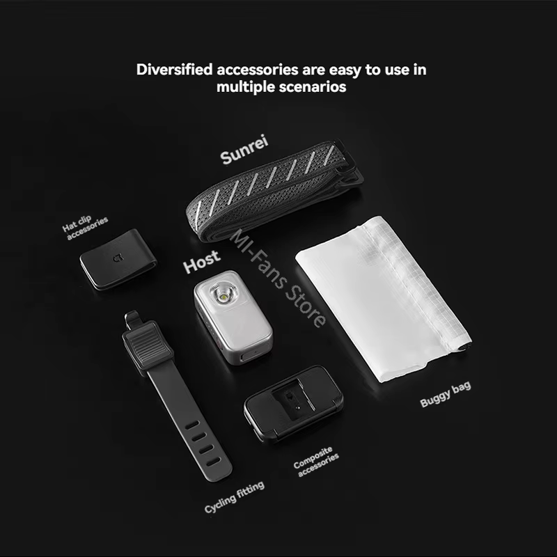 Xiaomi Mijia lumière multifonctionnelle extérieure 600lm phare chapeau pince lampe vélo Camping lumi