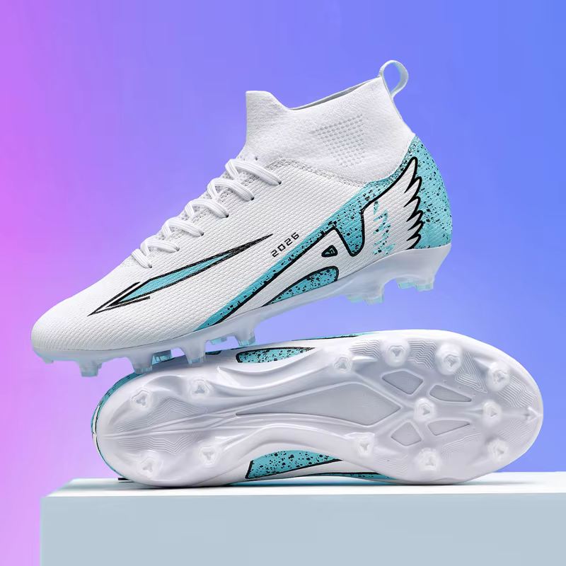 Chaussures de football pour hommes à tige haute, ultralégères, antidérapantes, pour le sport en plei