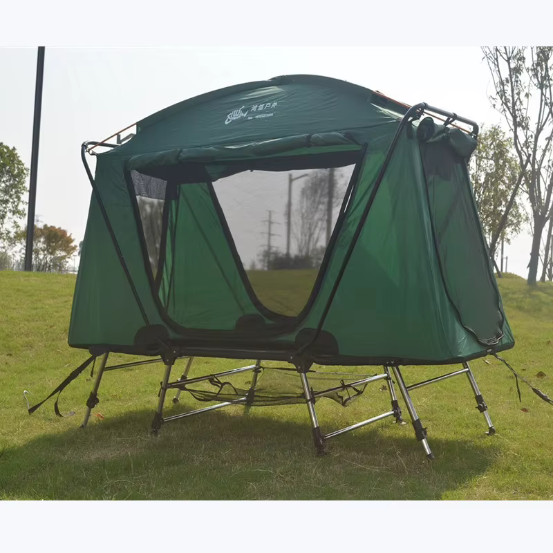 Nouvelle tente de sol réglable simple renforcée de 8 pieds, tente de camping et de pêche à double po