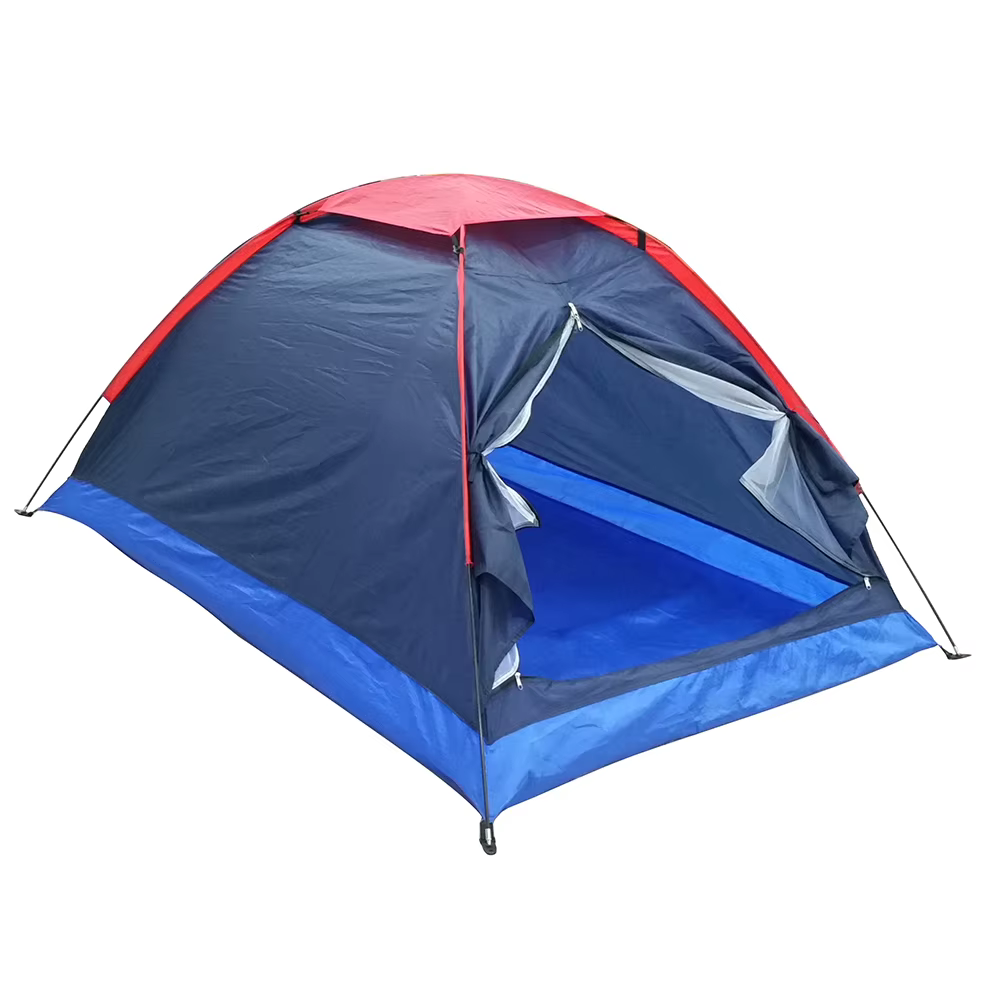 Tente de camping monocouche avec sac pour 2 personnes, voyage en plein air, été, printemps, automne,