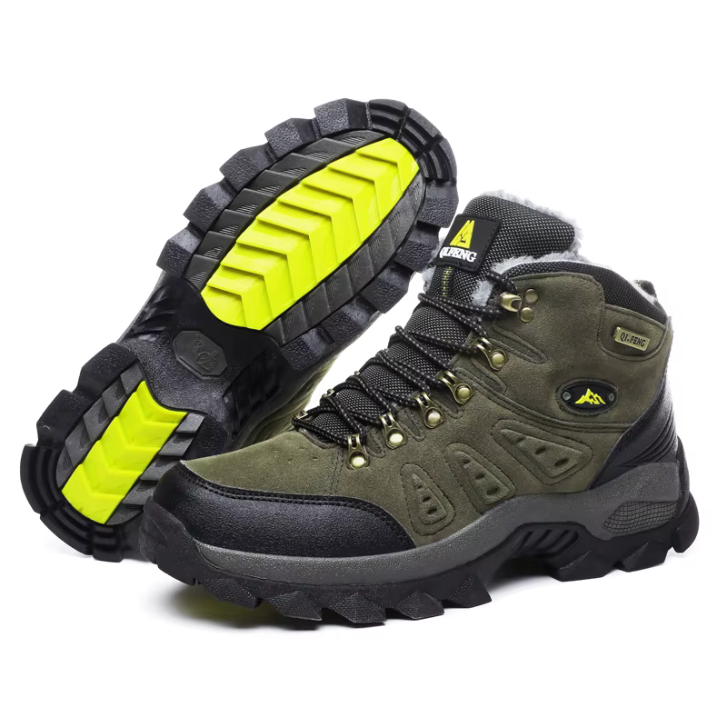 Grande taille 48 bottes de randonnée hommes été hiver en plein air fourrure chaude antidérapant mode