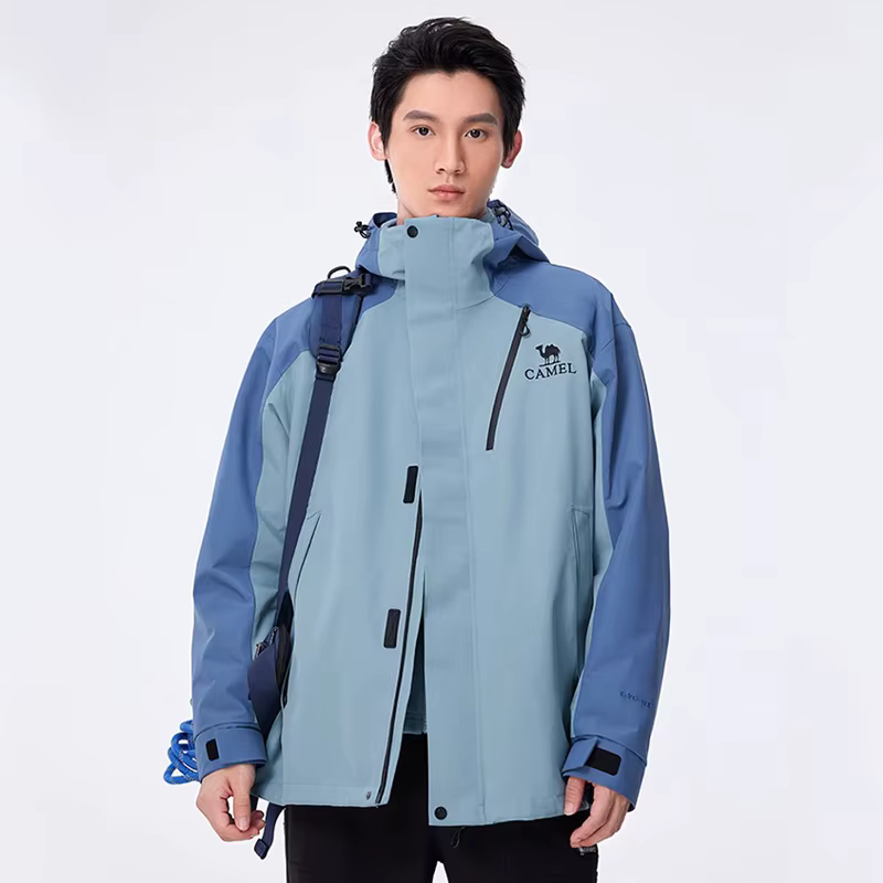 GOLDEN CAMEL Vestes de randonnée d'extérieur pour hommes, veste polaire imperméable trois-en-un, cou