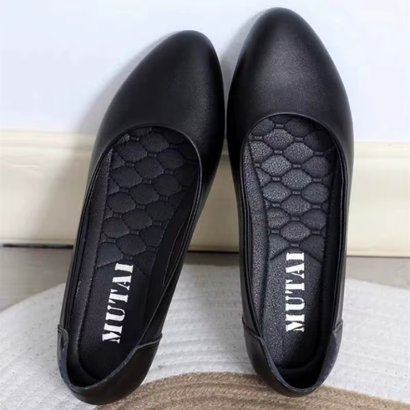 Talon compensé bout pointu bas élégant noir chaussures pour femmes 2025 dames chaussures d'été robe 