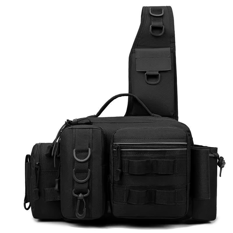 Sac de pêche multifonctionnel grande capacité, imperméable, sac à bandoulière extérieur, sac banane 