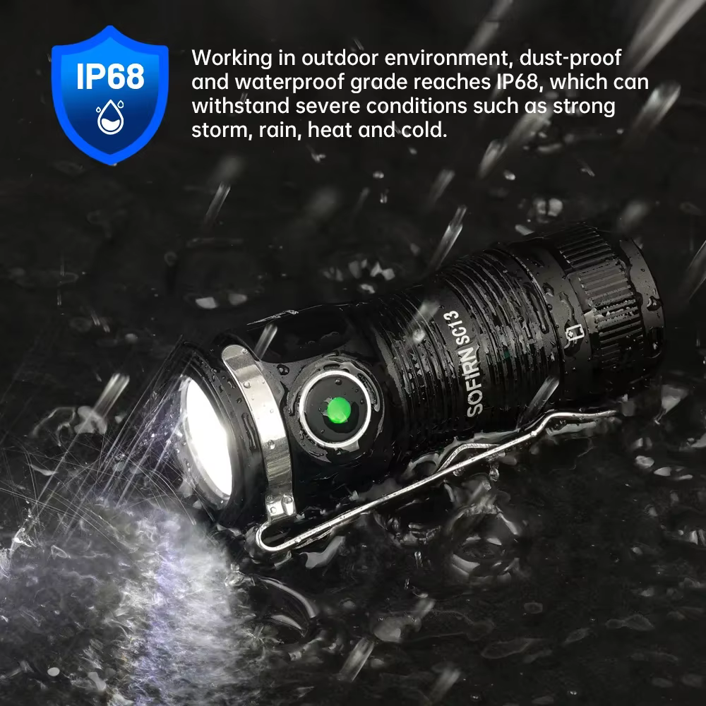 Sofirn Mini SC13 lampe de poche puissante SST40/519A LED 1300lm 18350 lumière LED Rechargeable 95 la