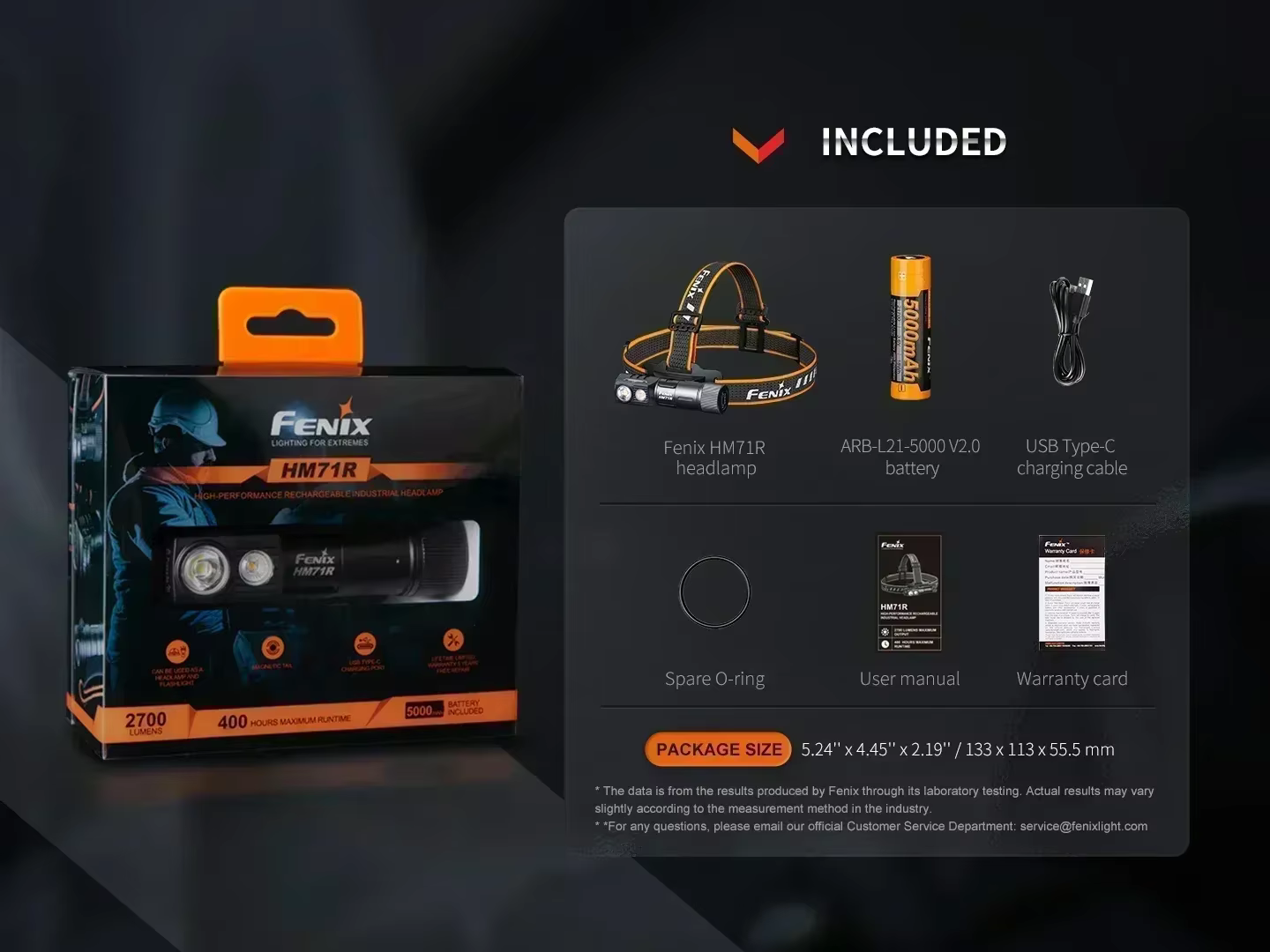 FENIX HM71R Lampe frontale industrielle rechargeable haute performance 2700 lumens pour le travail e
