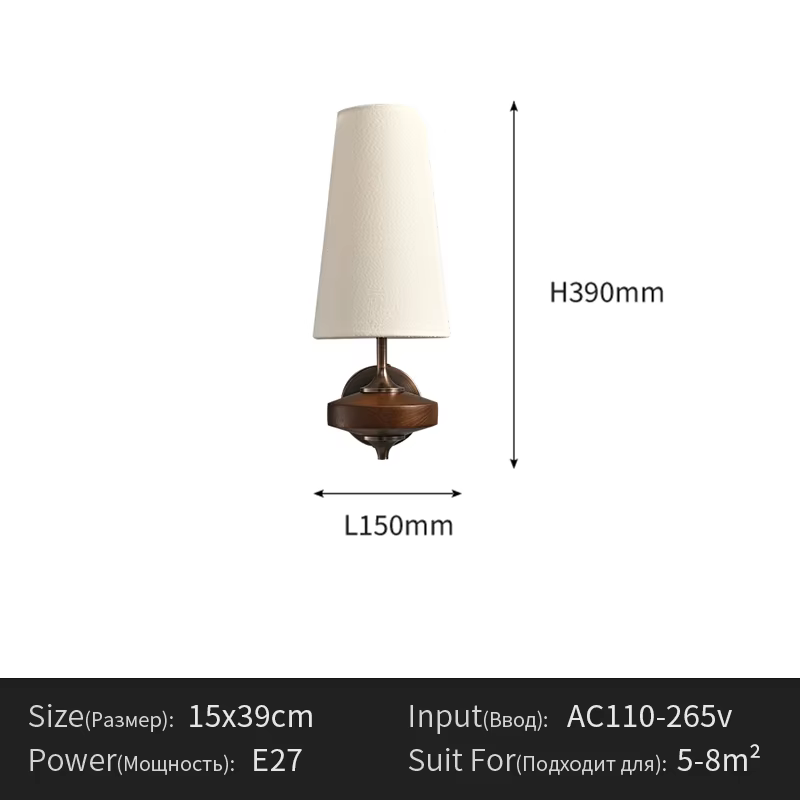 Menvix – applique murale française Vintage en bois massif, éclairage de chevet rétro de luxe pour ch