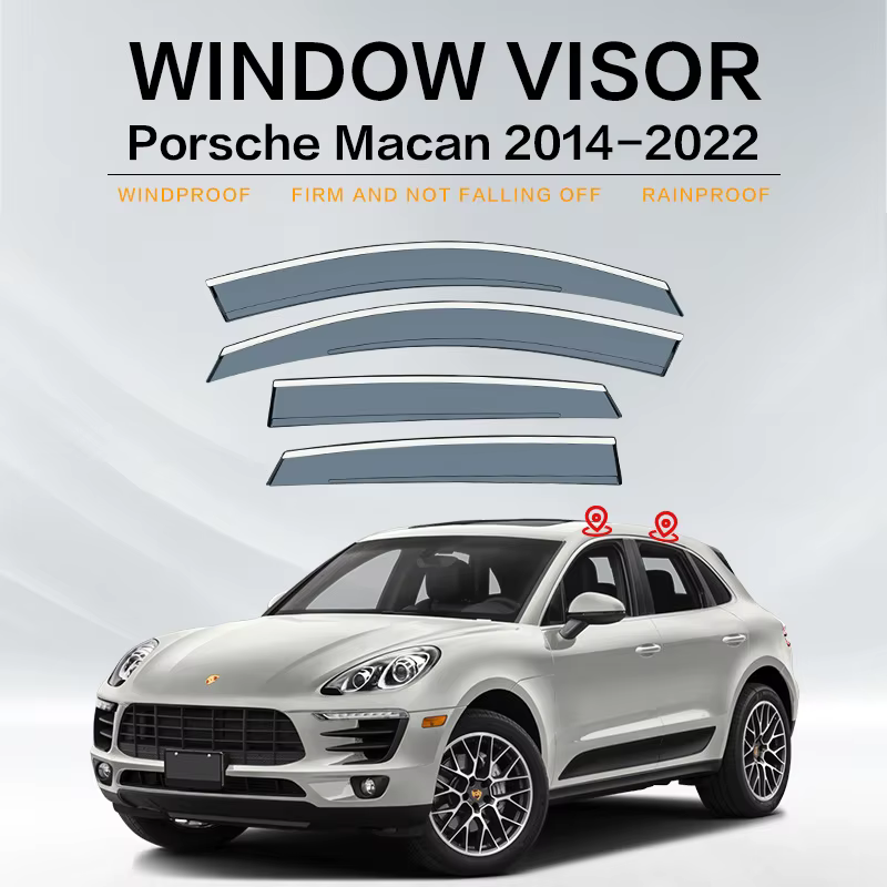 Visière de fenêtre de voiture pourPORSCHE MACAN 2014 – 2022 +, auvent, abri de pare-brise, fenêtre l