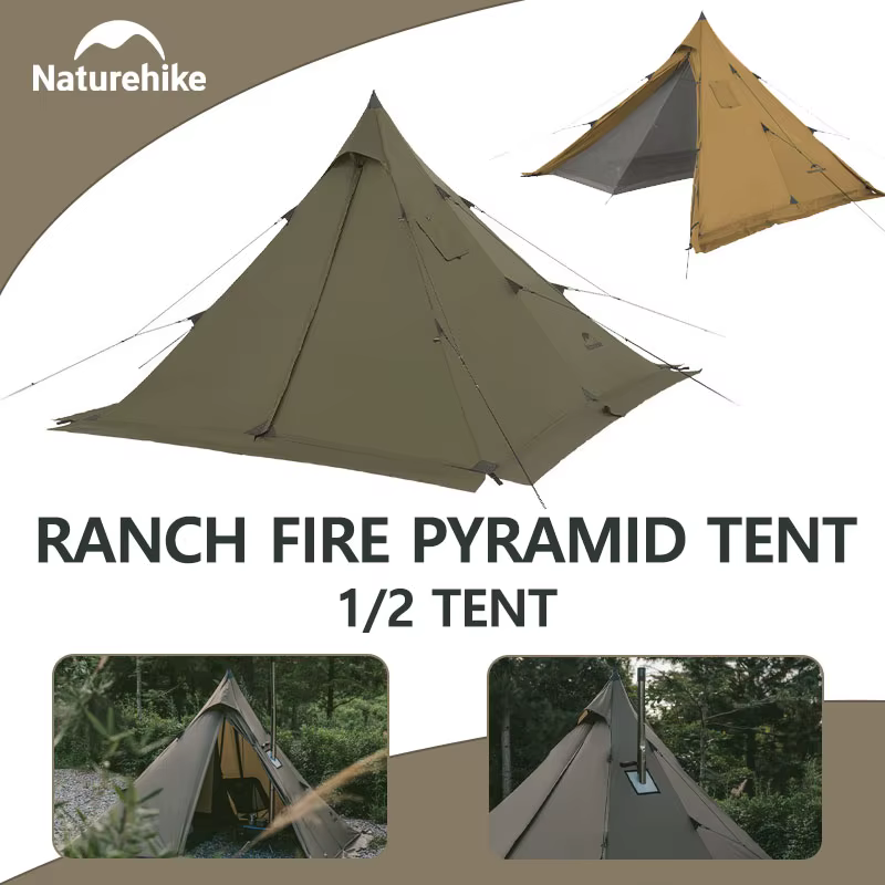 Tente pyramidale Naturehike 2025, tente de camping Ranch Fire, tente d'extérieur multi-mode, ignifug