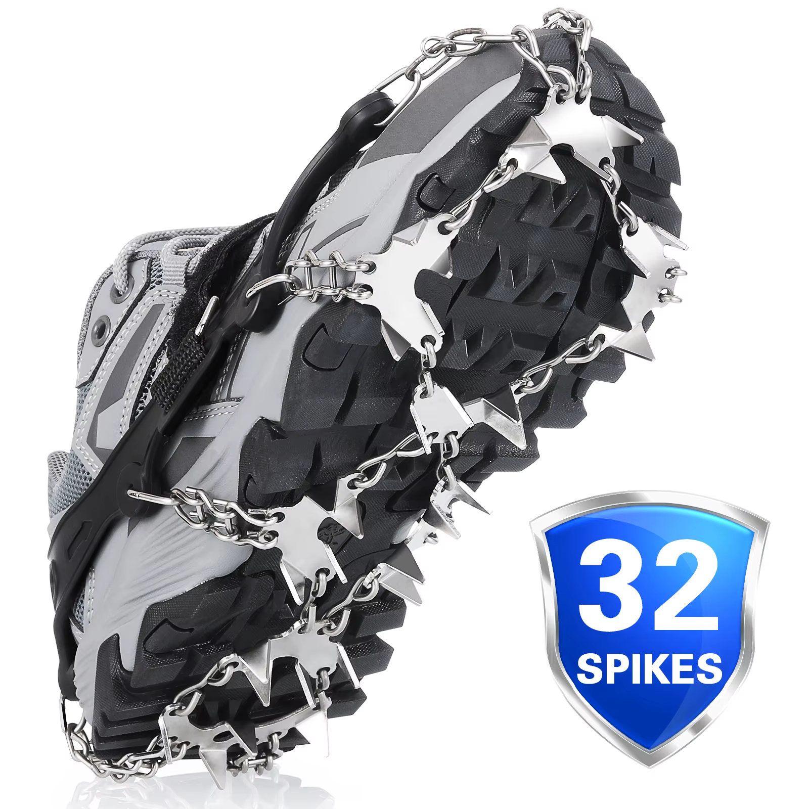 Tomshoo-32 Dents Ice Gripper Spike pour Chaussures, Antidérapant, Randonnée, Escalade, Snow Spikes,