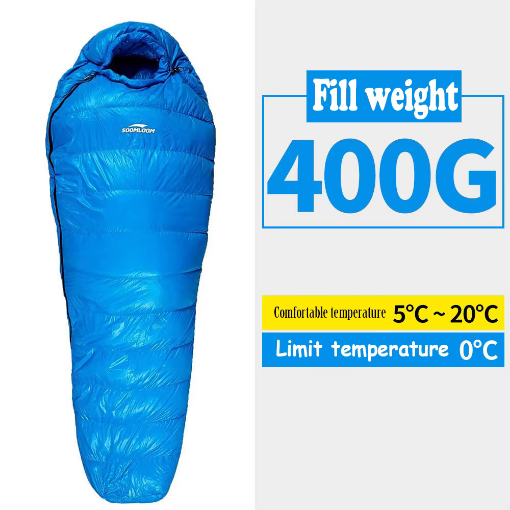 Soomloom garder au chaud en duvet rempli adulte momie Style sac de couchage pour l'hiver en plein ai