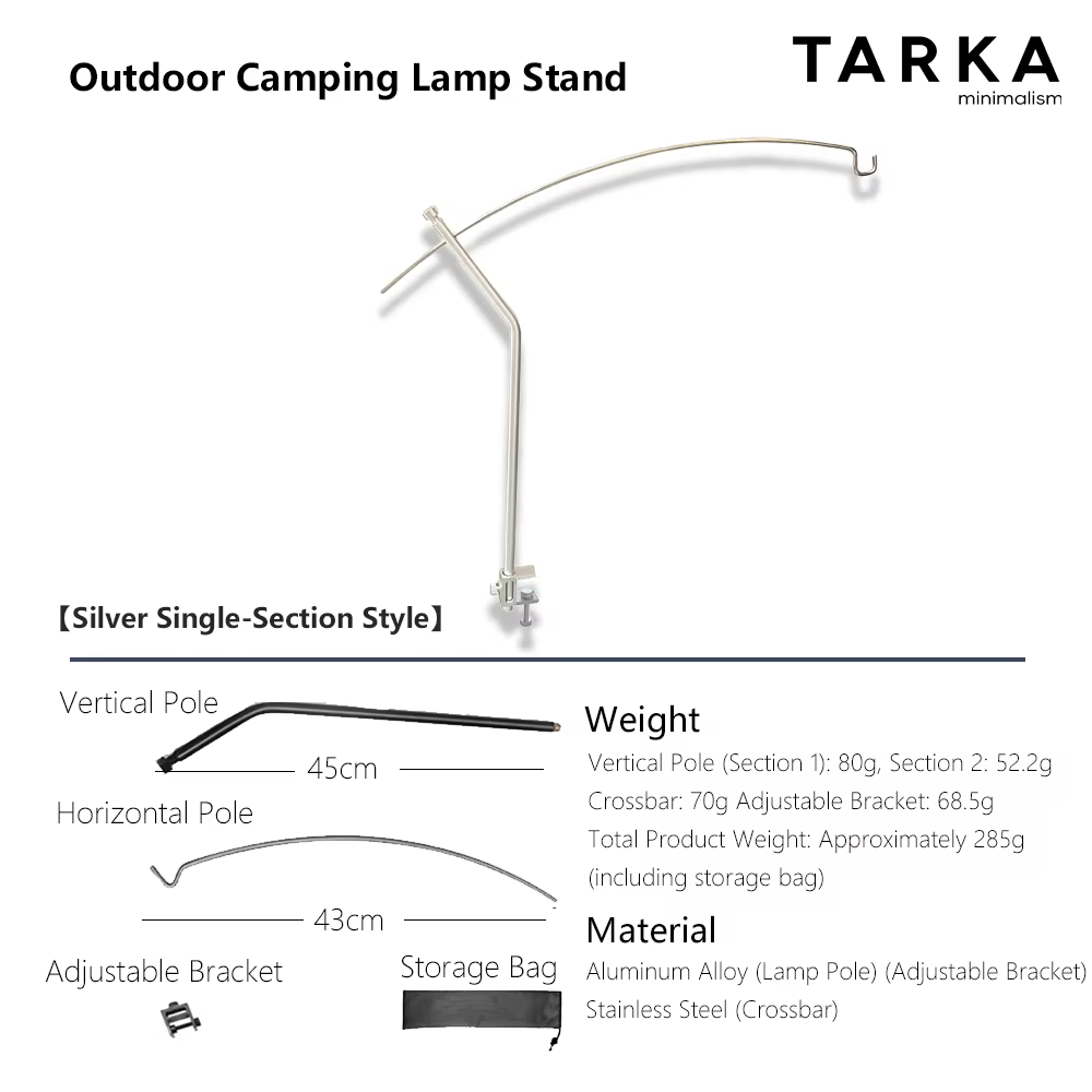 TARKA support de lanterne détachable réglable ultraléger lumière table extérieure Portable support d
