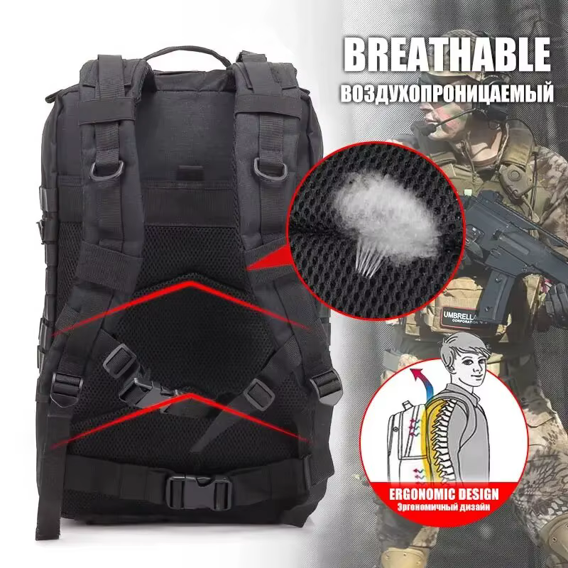 50L grande capacité hommes sac à dos tactique 3P Softback extérieur étanche Bug sac à dos randonnée